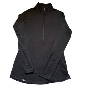 REI Long Sleeve Pullover Sweater Black Women's Size Medium Womens Zip Wool